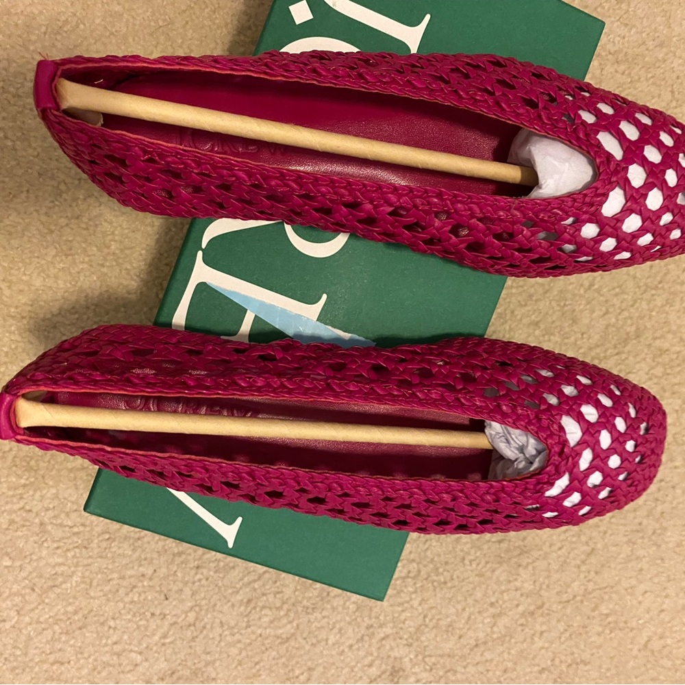 J.Crew Pink Woven Leather Flats
